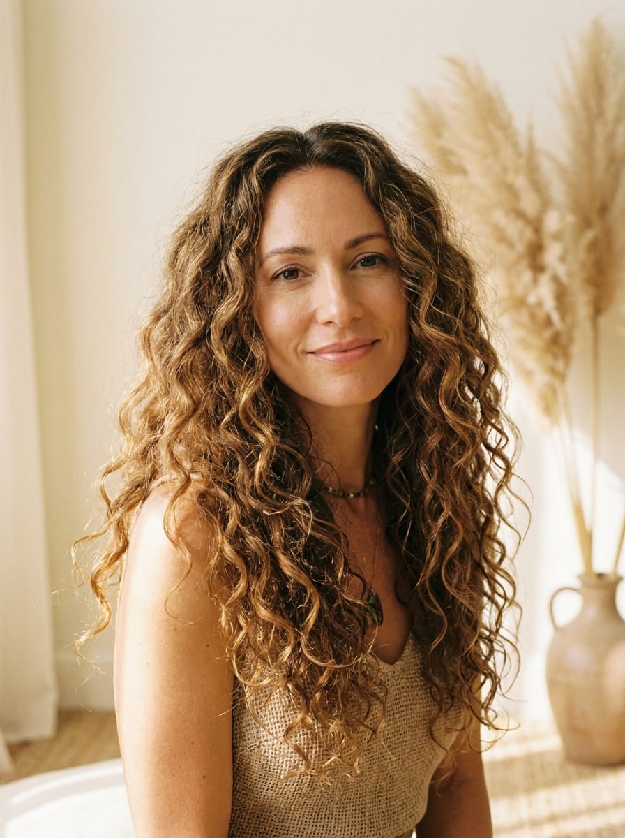 Lockenfrisur mit Boho-Vibes - Locken Frisur für lange Haare